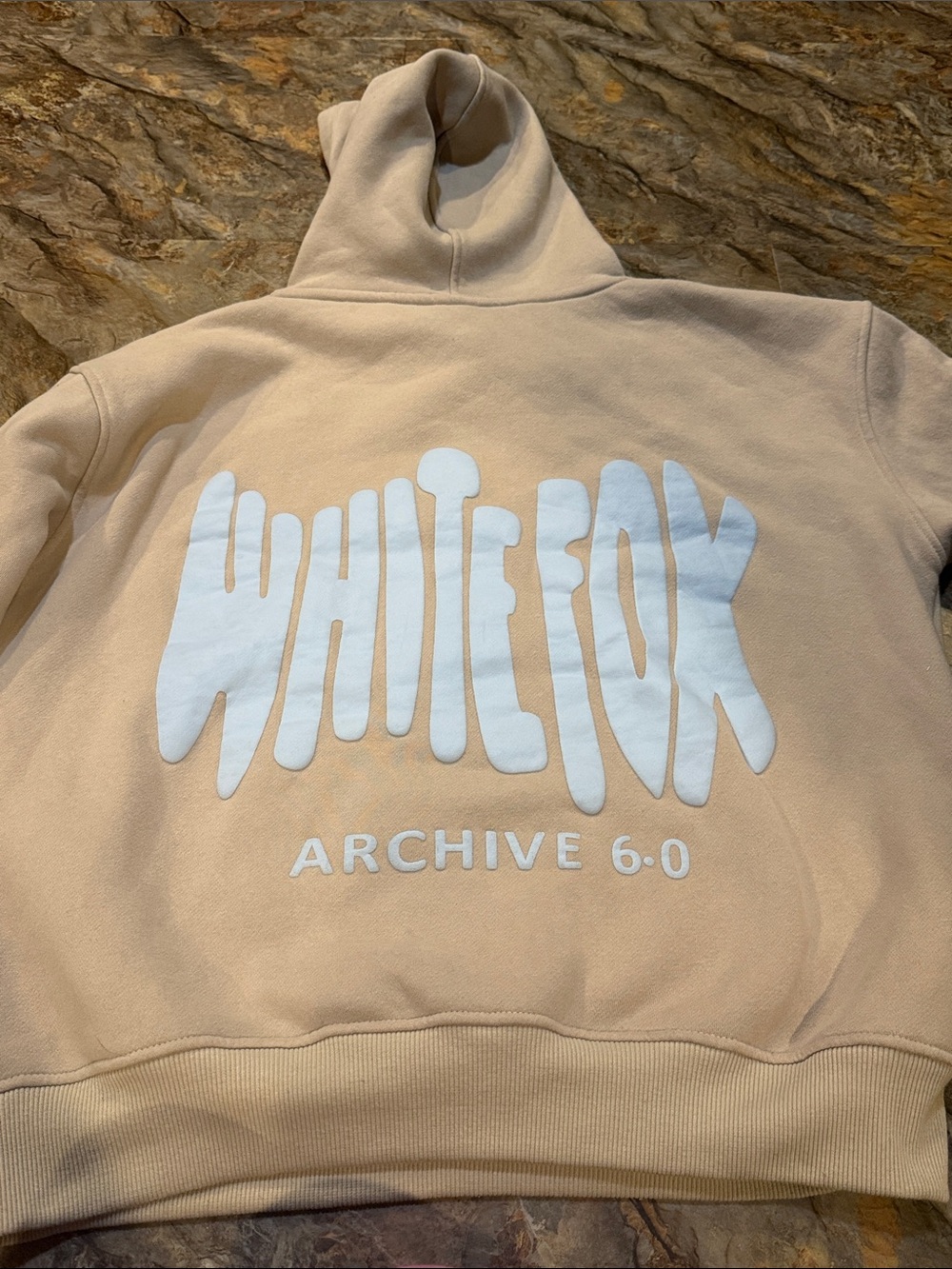 WHITEFOX Archive Co Beige Hoodie with White Logo - Picture 7 of 9